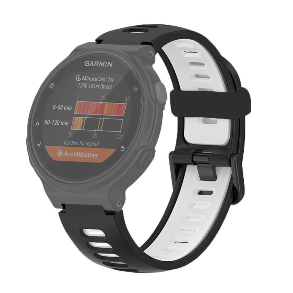Silikonarmband Svart & Vit för Garmin Forerunner 230/ 235/ 620/ 630/ 735XT
