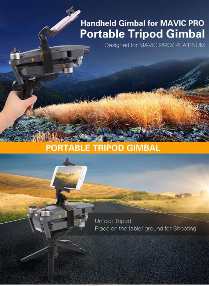 Stativ för fotografering med tabletthållare för DJI Mavic Pro (Svart)