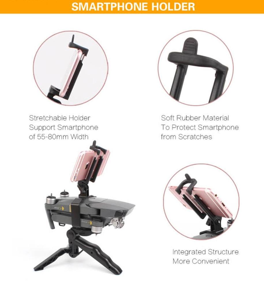 Stativ för fotografering med tabletthållare för DJI Mavic Pro (Svart)