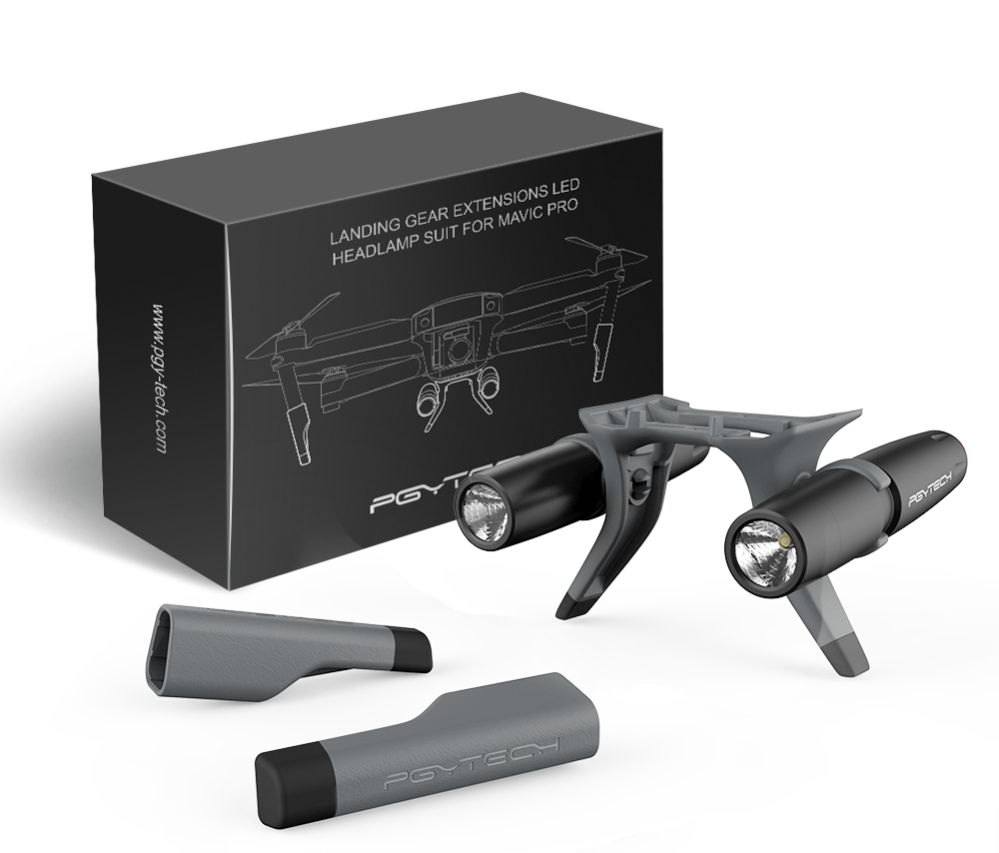  PGYTECH Landställsben med 2st LED-lampor för DJI Mavic Pro