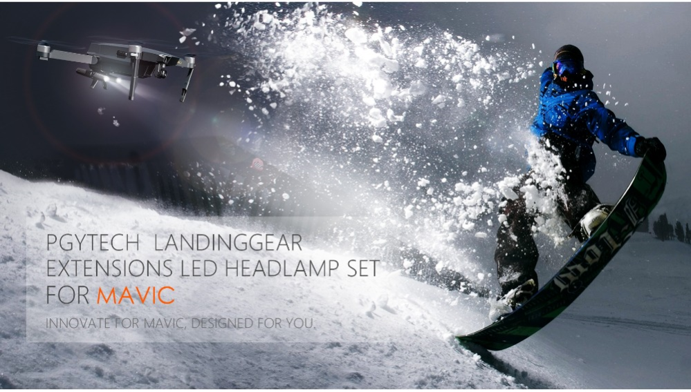  PGYTECH Landställsben med 2st LED-lampor för DJI Mavic Pro