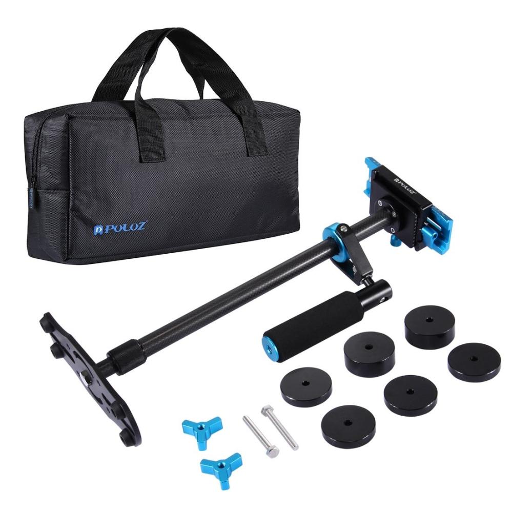 Puluz Handhållen kolfiber stabilisator för DSLR/DV-kameror (38.5-61cm)