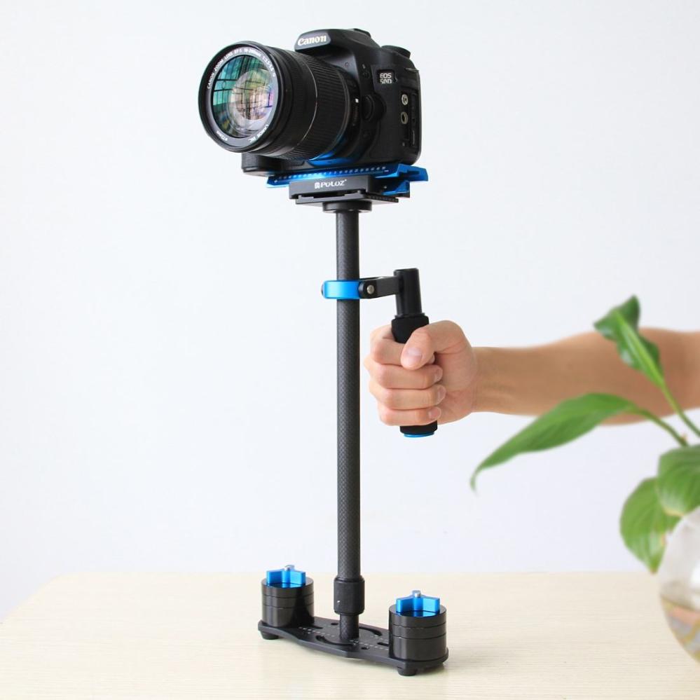 Puluz Handhållen kolfiber stabilisator för DSLR/DV-kameror (38.5-61cm)