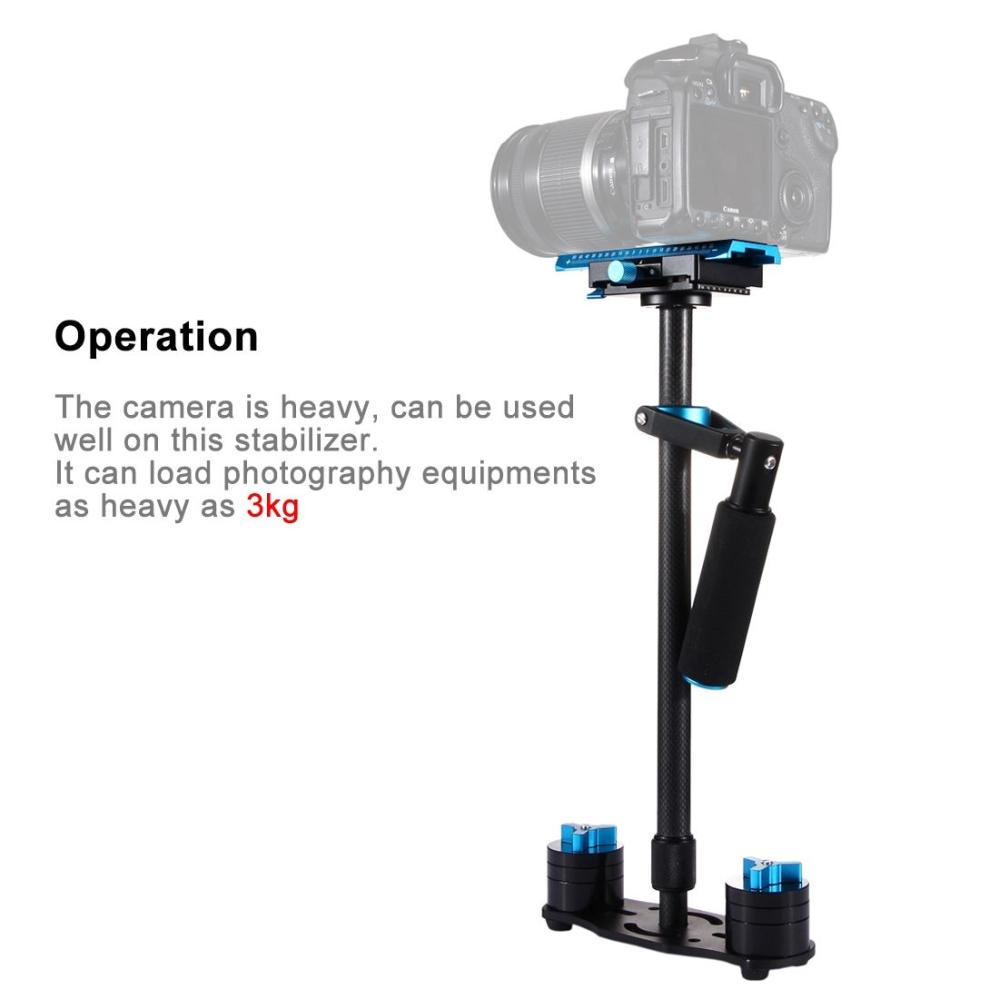 Puluz Handhållen kolfiber stabilisator för DSLR/DV-kameror (38.5-61cm)