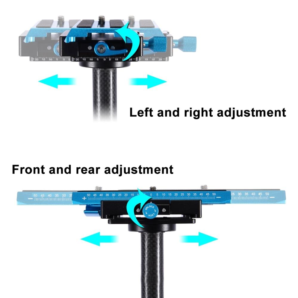 Puluz Handhållen kolfiber stabilisator för DSLR/DV-kameror (38.5-61cm)