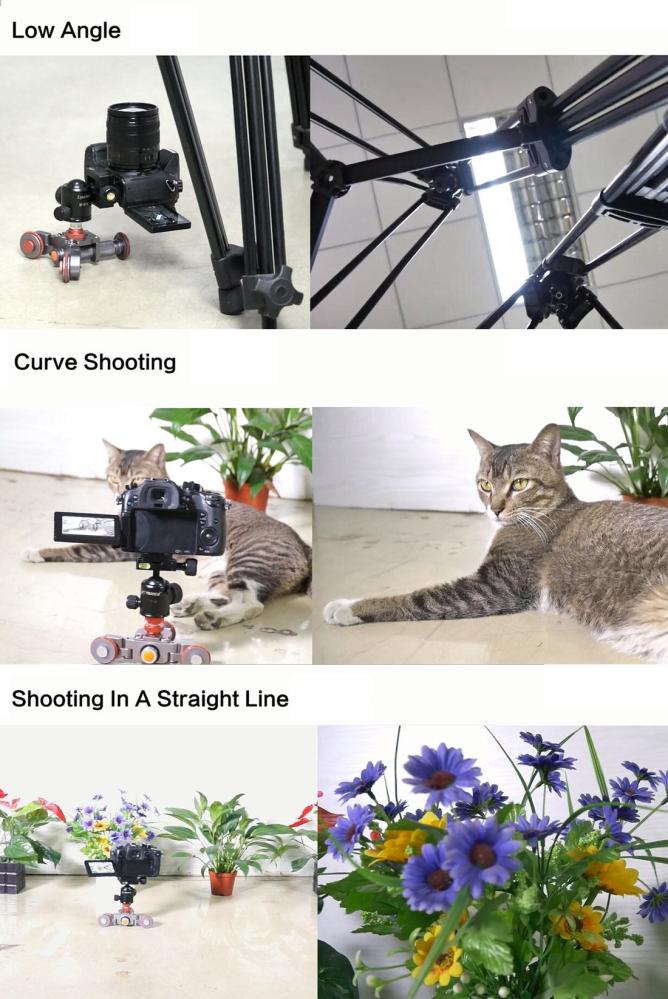  YELANGU Autodolly i miniformat för DSLR / Spegelfri / Smartphone, Maxlast: 6kg