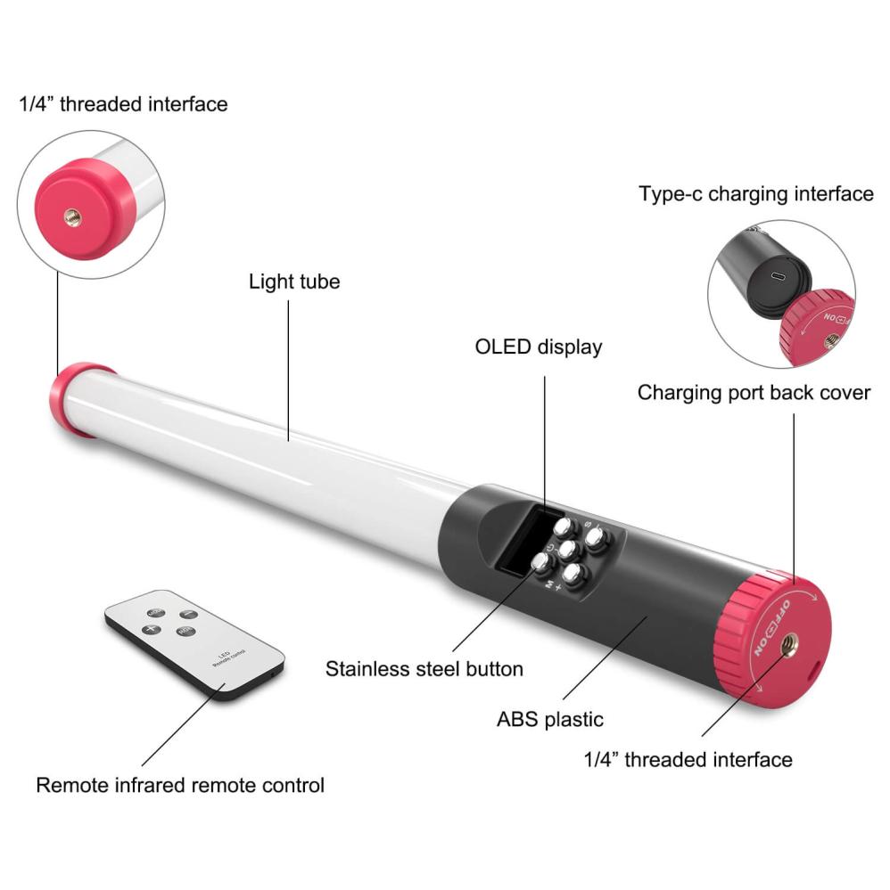 Ljussticka 114 LED RGB vattentät handhållen med fjärrkontroll - Puluz
