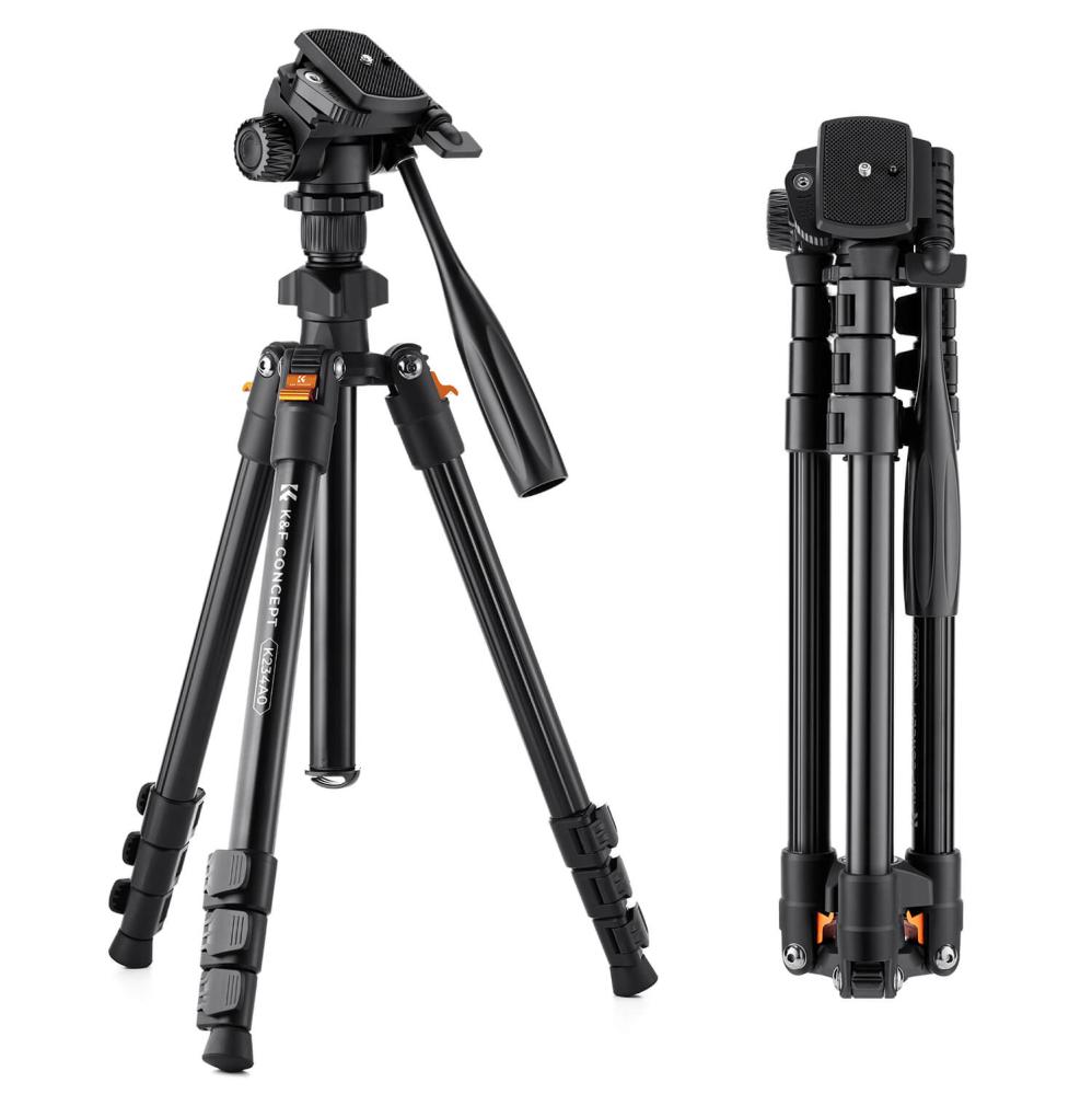 K&F Concept Kamerastativ 162cm med videohuvud & mobilhållare