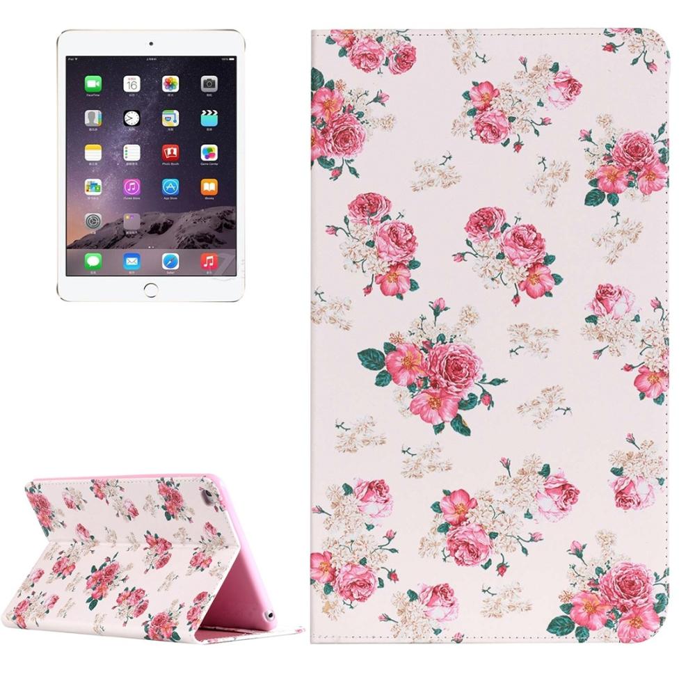Fodral för iPad mini 4 - Vit med rosa blommor