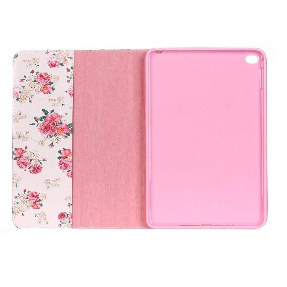Fodral för iPad mini 4 - Vit med rosa blommor