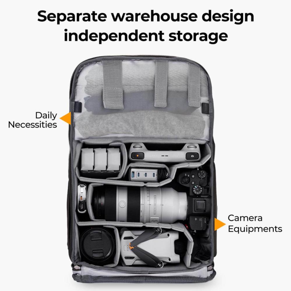  K&F Concept Kameraryggsäck 20l med extra regnskydd för fotografer från Kamda – snabb leverans och trygg e-handel