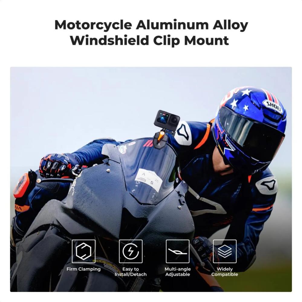  K&F Concept Vindrutefäste för actionkameror på motorcykelns vindruta från Kamda – snabb leverans och trygg e-handel
