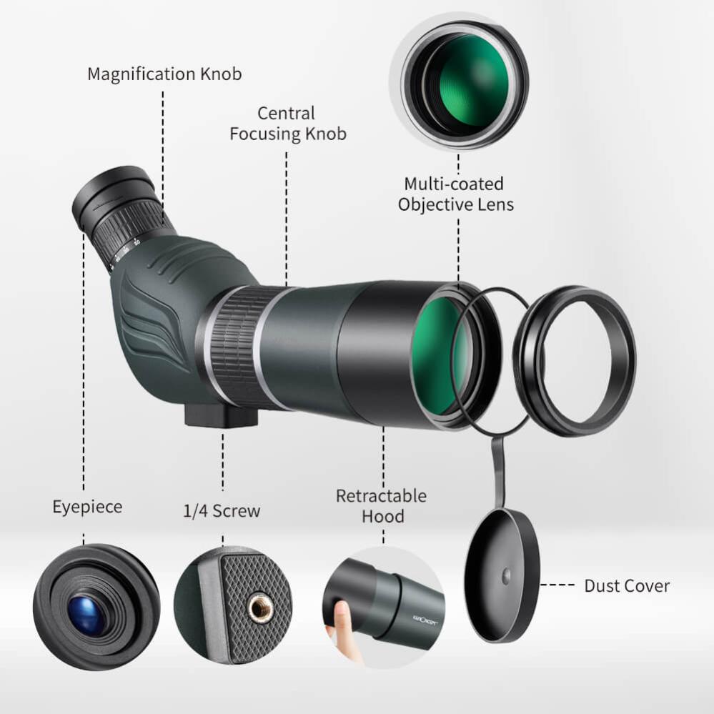  K&F Concept Tubkikare/Spottingscope/Telescope 20-60x utan mobilhållare från Kamda – snabb leverans och trygg e-handel