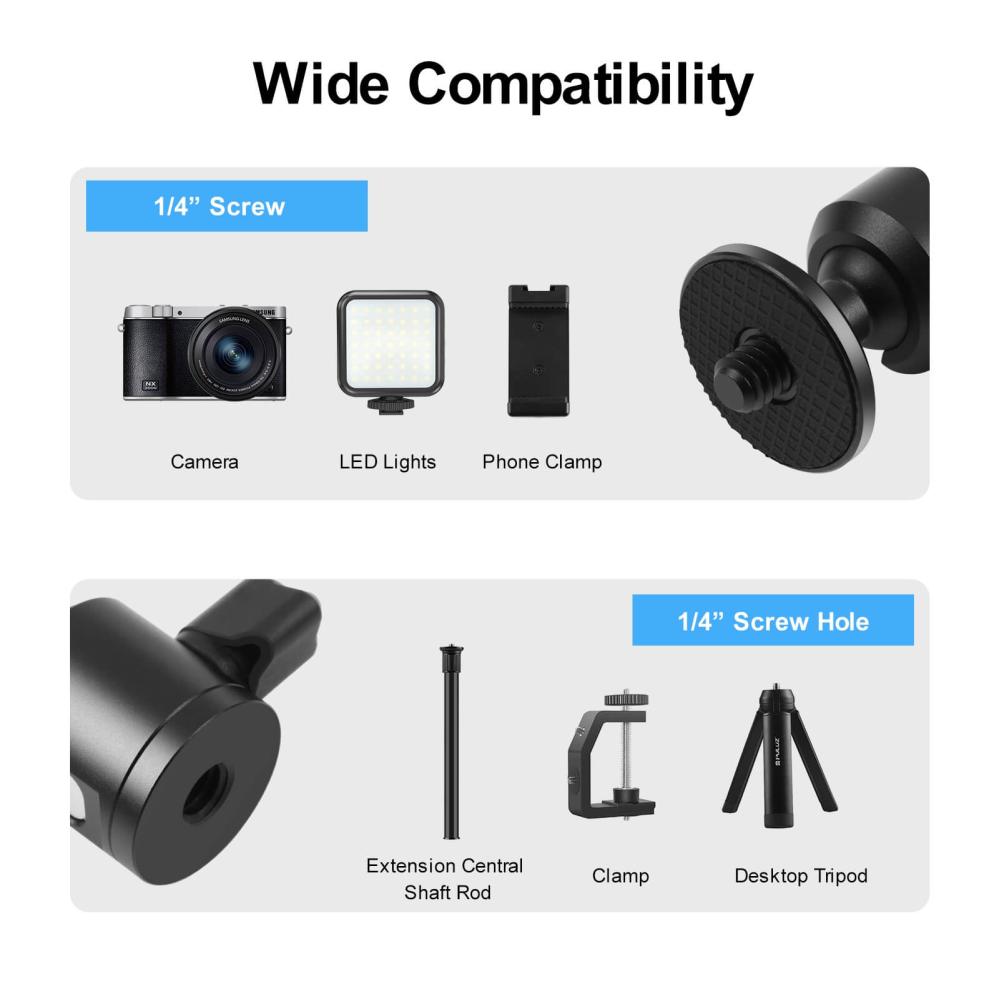  Puluz Kulledshuvud mini 1/4-tum hangänga med knopplås från Kamda – snabb leverans och trygg e-handel