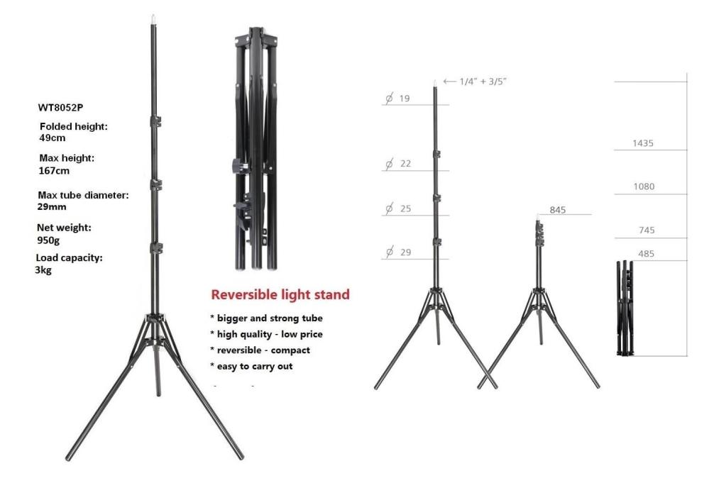  Studiostativ 190cm kompakt modell för vlogg och lättare studiotillbehör från Kamda – snabb leverans och trygg e-handel