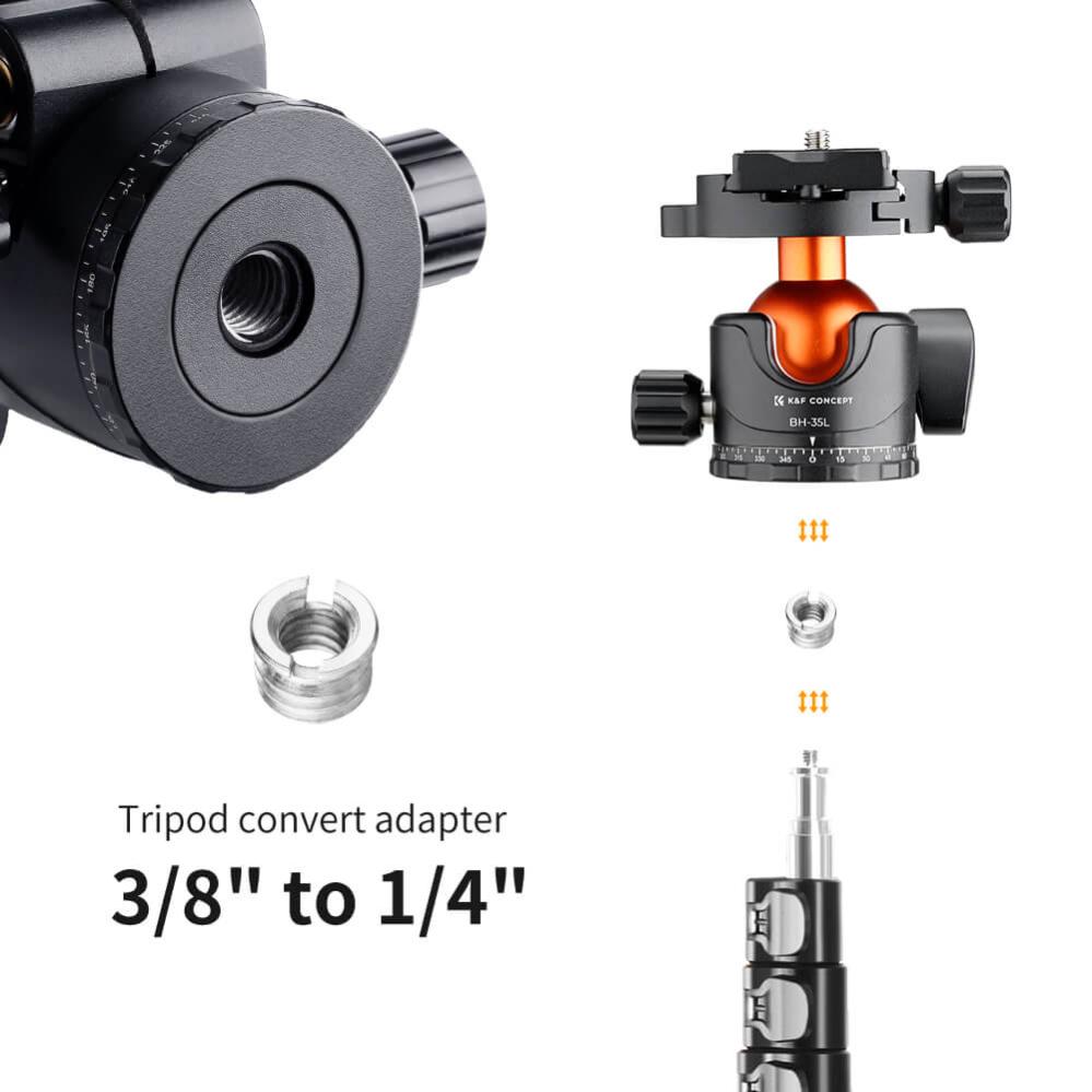 K&F Concept KF-35 Kulled med panoramaindexering för kamerastativ