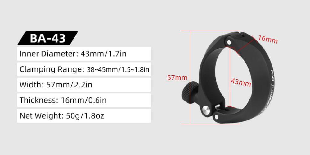  Sunwayfoto BA-43 Mobilhållare för kikare magnetisk modell med adapterring från Kamda – snabb leverans och trygg e-handel