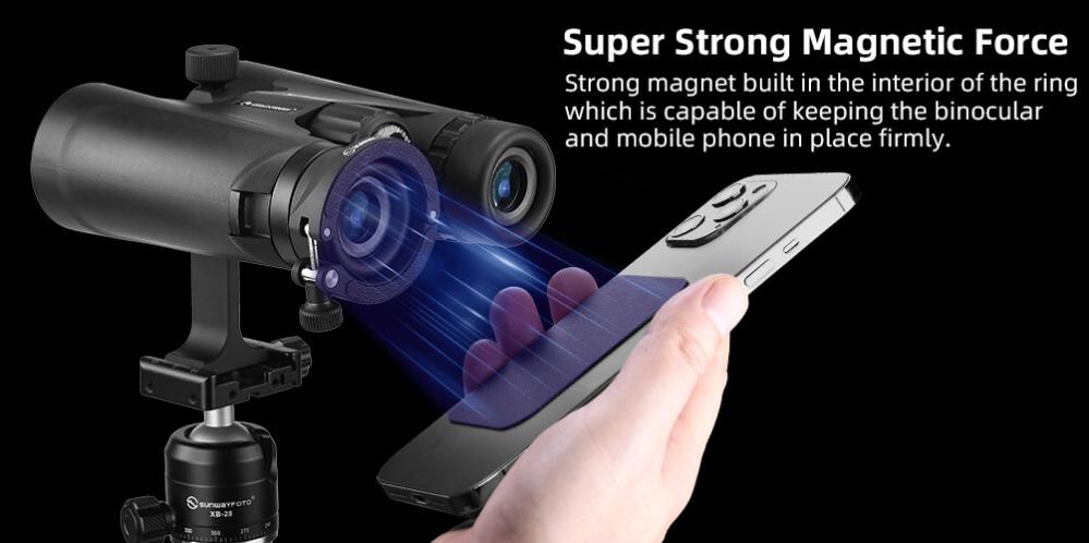  Sunwayfoto BA-43 Mobilhållare för kikare magnetisk modell med adapterring från Kamda – snabb leverans och trygg e-handel