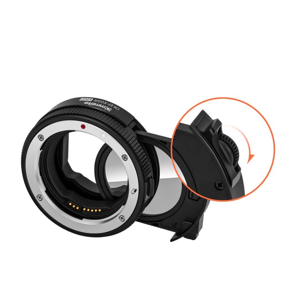 Commlite AF Objektivadapter till Canon EF objektiv för Canon R med ND-filter