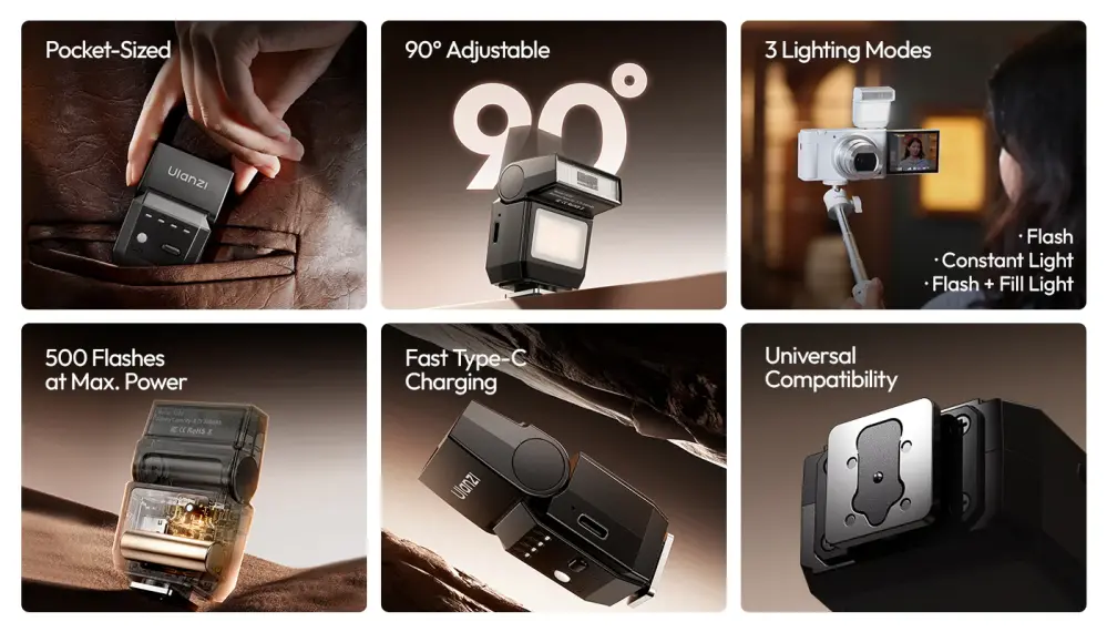 Ulanzi SL03 Spark Lite - Kompakt blixt med LED-lampa från Kamda – snabb leverans och trygg e-handel