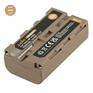  Jupio kamerabatteri 3350mAh för Sony NP-F550 USB-C Input