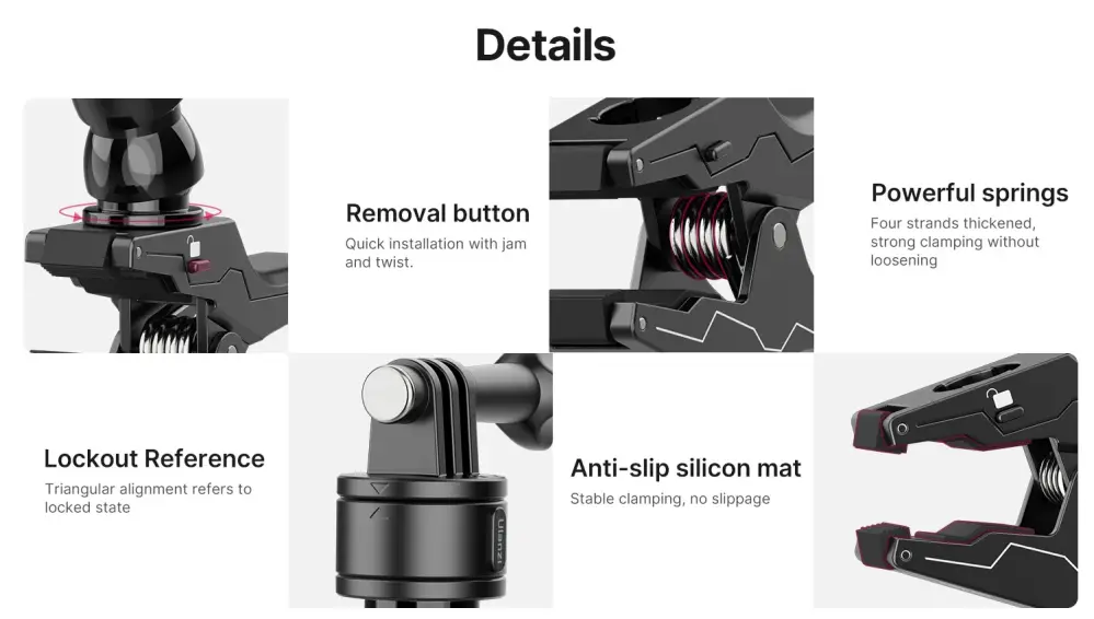 Ulanzi Go-Quick II Magnetic Quick Release Clamp för actionkameror