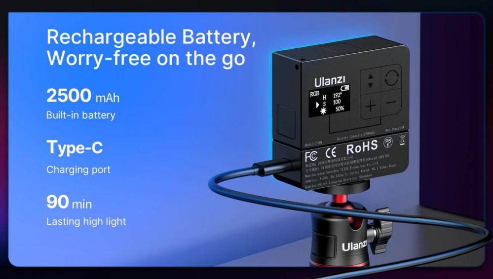  Ulanzi VL49 RGB PRO LED-panel Mini för Foto/Video 2500mAh batteri från Kamda – snabb leverans och trygg e-handel