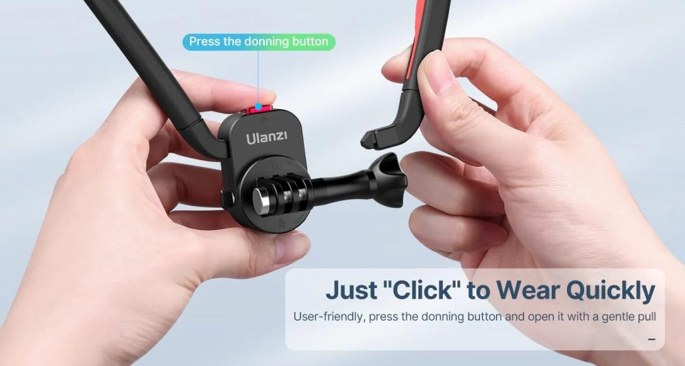 Ulanzi Go-Quick II Nackhållare för actionkameror med magnetisk GoPro-fäste från Kamda – snabb leverans och trygg e-handel