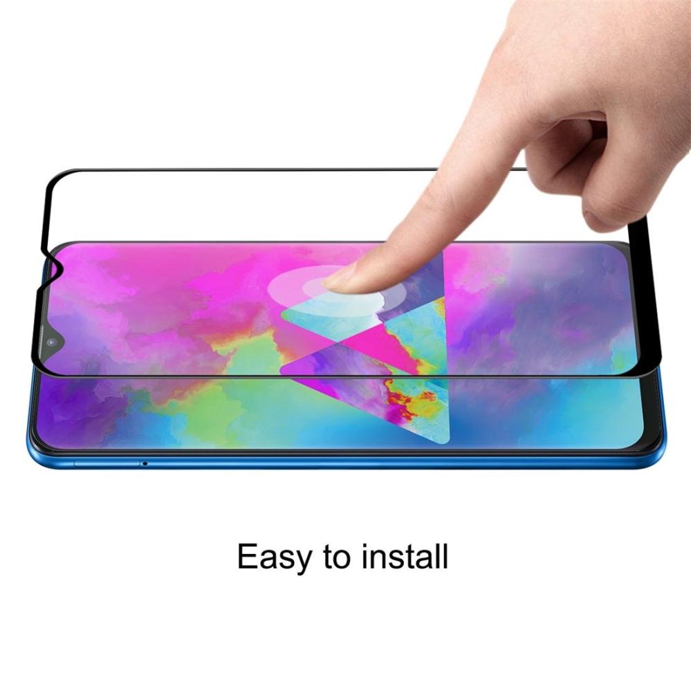 Displayskydd med svart ram för Galaxy M10 av härdat glas