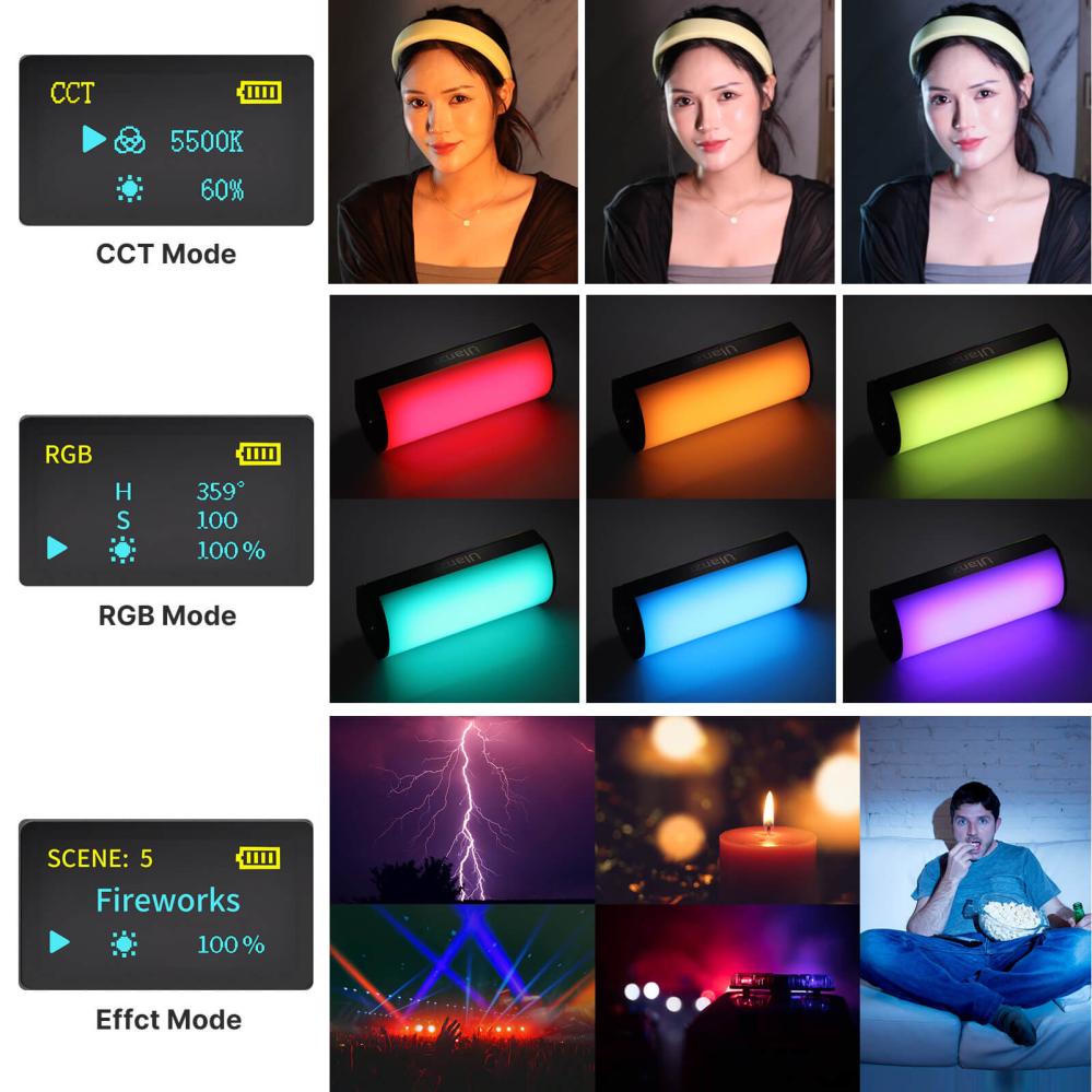 Ulanzi RGB LED-tube för mobil/kamera med inbyggt batteri