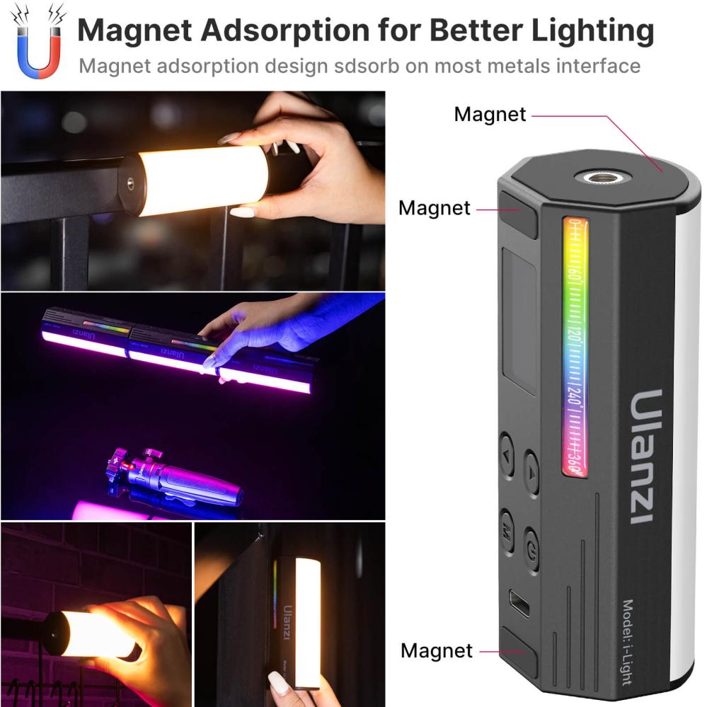 Ulanzi RGB LED-tube för mobil/kamera med inbyggt batteri