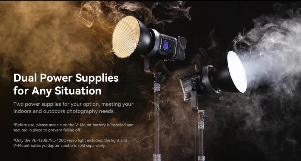  Ulanzi VL-120BI Videobelysning 120W V-Mount med nätadapter från Kamda – snabb leverans och trygg e-handel