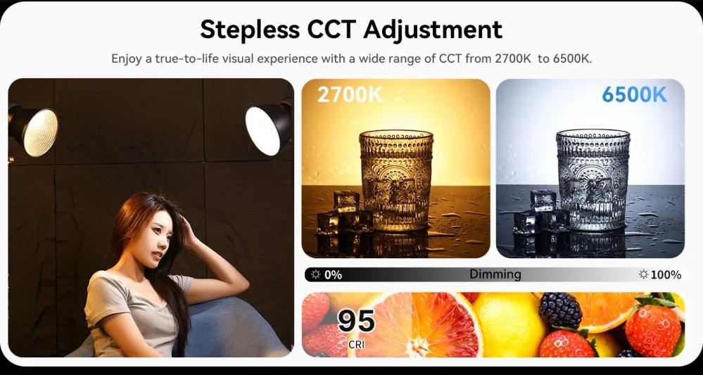  Ulanzi VL-120BI Videobelysning 120W V-Mount med nätadapter från Kamda – snabb leverans och trygg e-handel