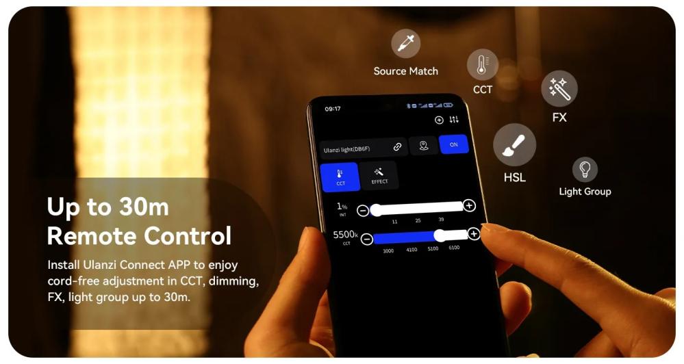  Ulanzi VL-120BI Videobelysning 120W V-Mount med nätadapter från Kamda – snabb leverans och trygg e-handel