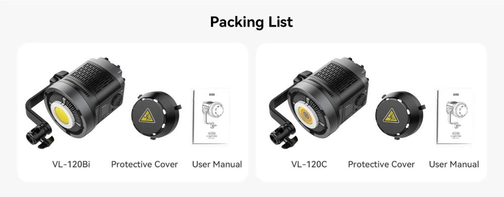  Ulanzi VL-120BI Videobelysning 120W V-Mount med nätadapter från Kamda – snabb leverans och trygg e-handel