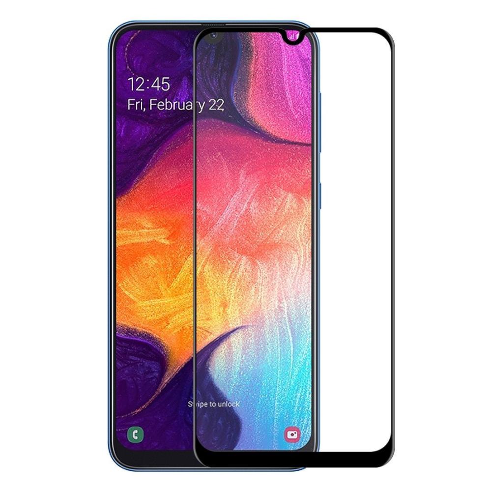 Skärmskydd med Svart ram för Galaxy A30/A50 av härdat glas