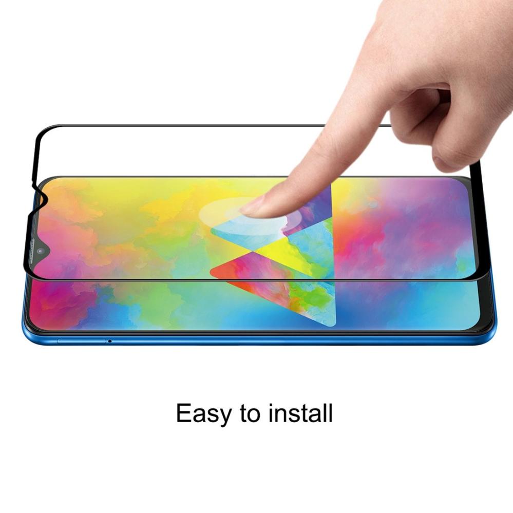 Skärmskydd med Svart ram för Galaxy M20 av härdat glas