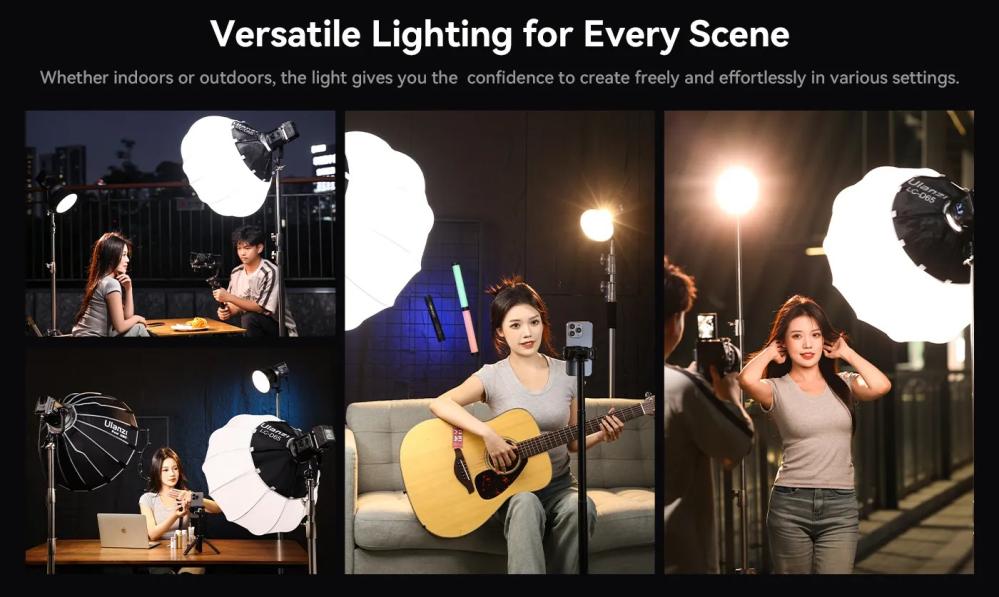  Ulanzi VL-120BI Videobelysning 120W V-Mount med nätadapter från Kamda – snabb leverans och trygg e-handel