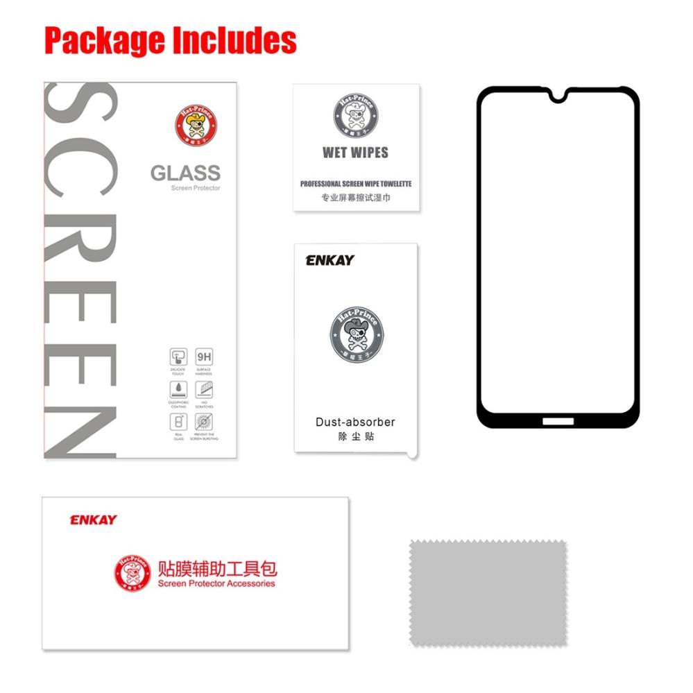 Skärmskydd med Svart ram för Huawei Enjoy 9 av härdat glas