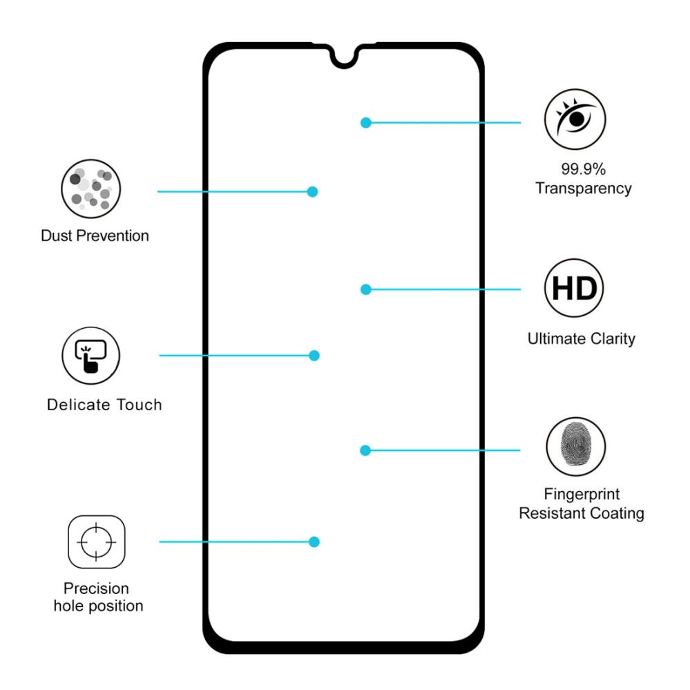 Skärmskydd med Svart ram för Huawei Honor 10 Lite av härdat glas