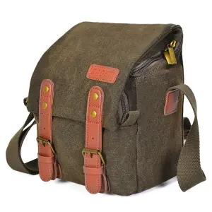  Caden N1 Kamerav&auml;ska retromodell canvas kaffe 18x12.5x21cm fr&aring;n Kamda &ndash; snabb leverans och trygg e-handel