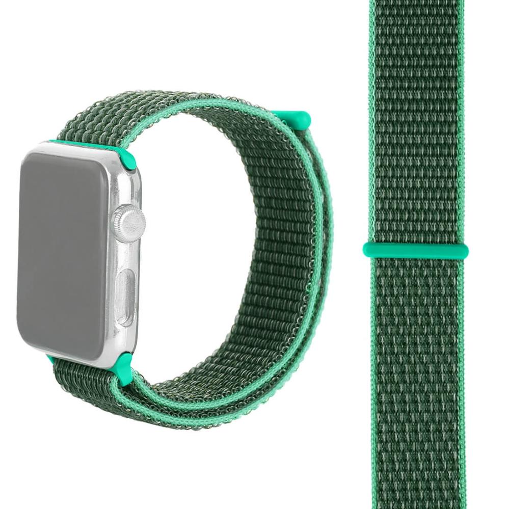 Nylonarmband Grön för Apple Watch 38/40/41mm med kardborreband