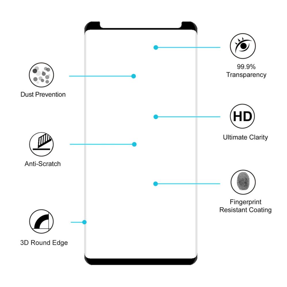 Skärmskydd med Svart ram för Samsung Note 9 av härdat glas