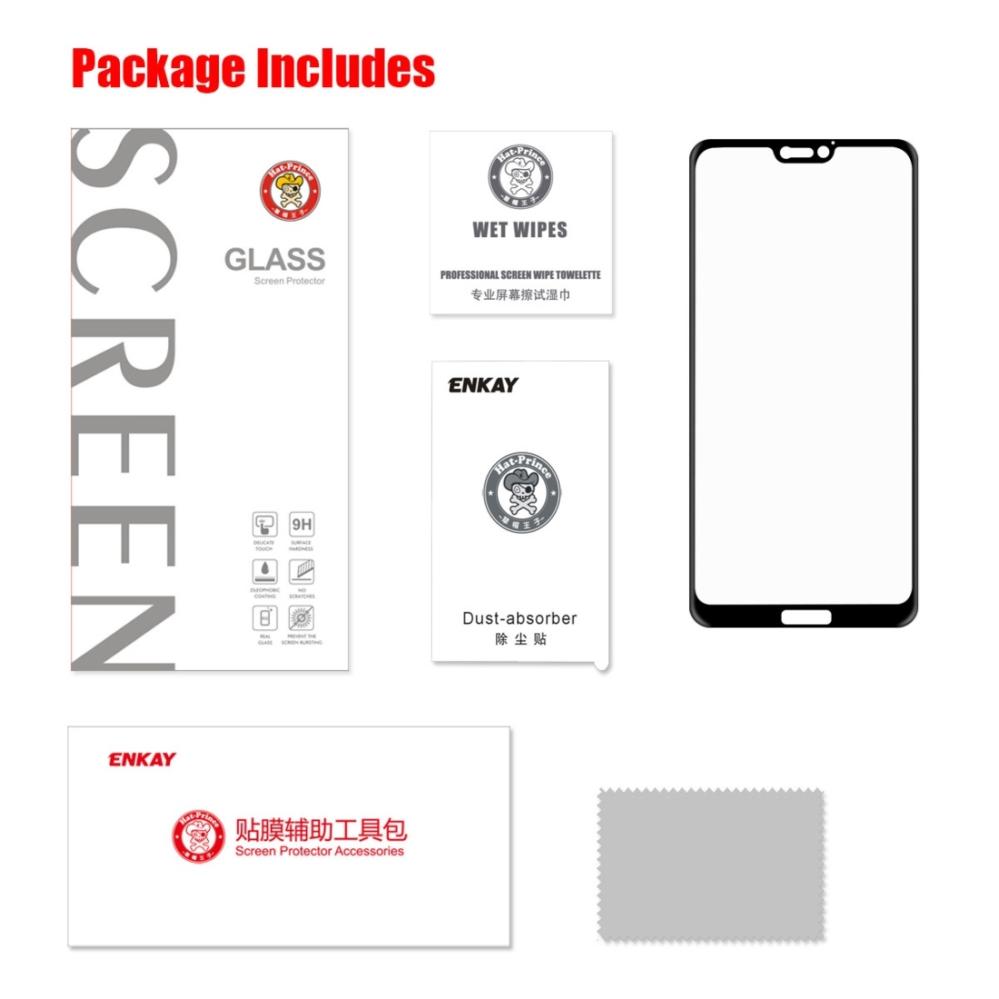 Skärmskydd med Svart ram för Huawei P20 Lite av härdat glas