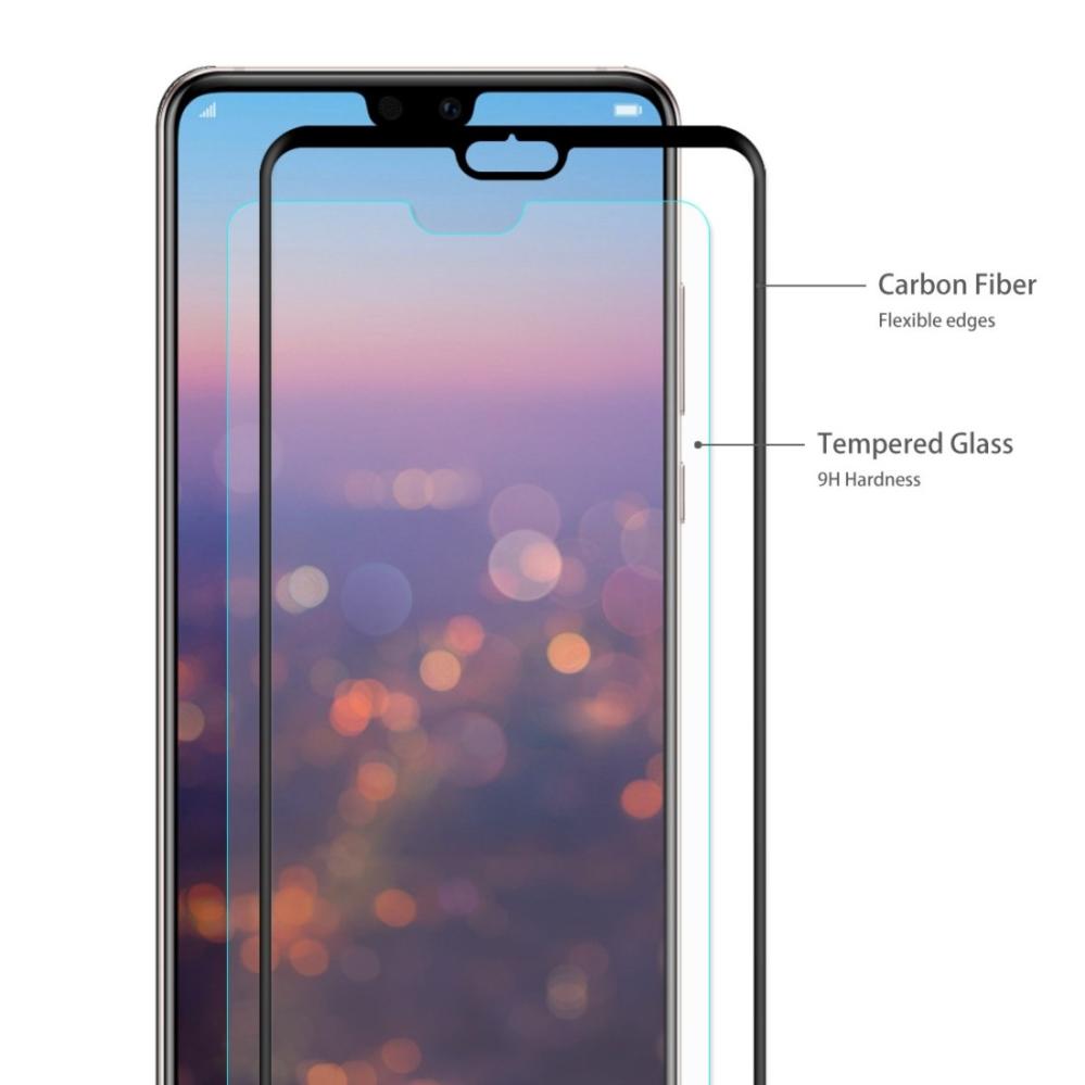 Skärmskydd med Svart ram för Huawei P20 Pro av härdat glas