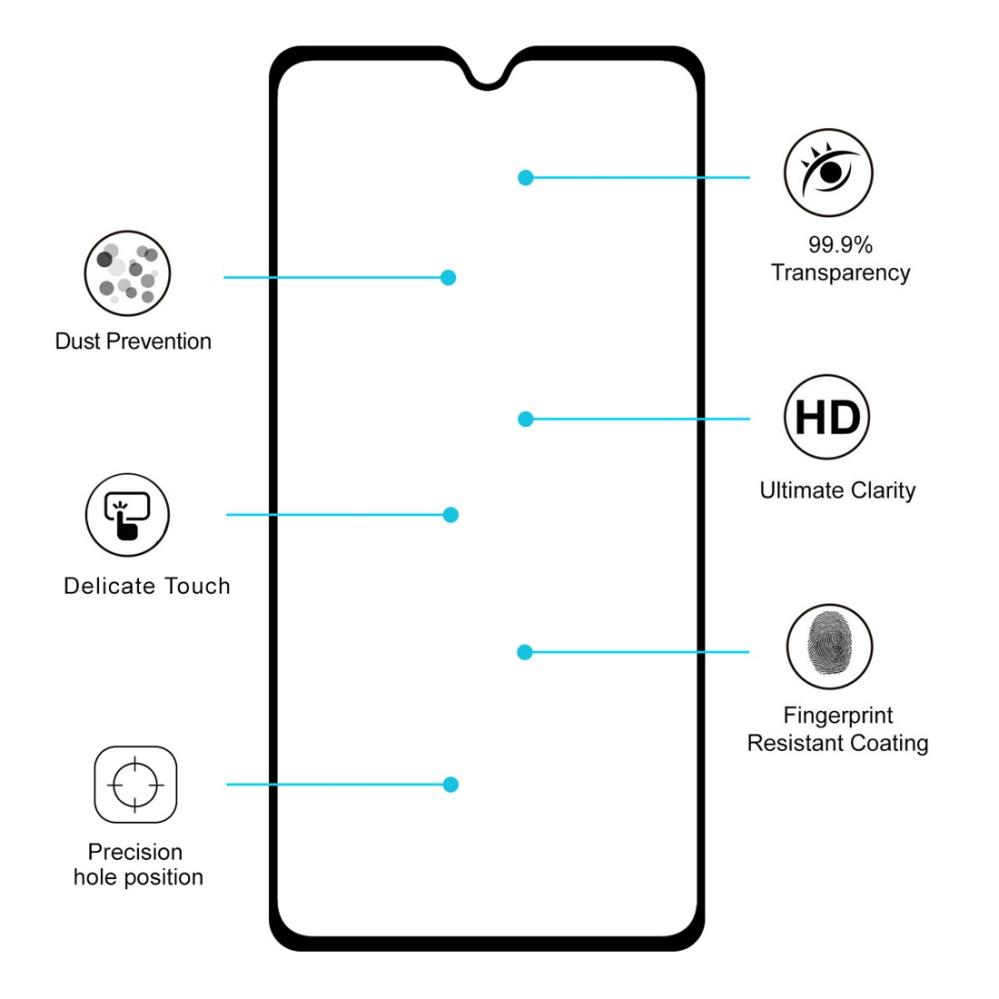 Enkay Heltäckande 2.5D Skärmskydd 9H för Huawei Y9(2019)- Svart ram