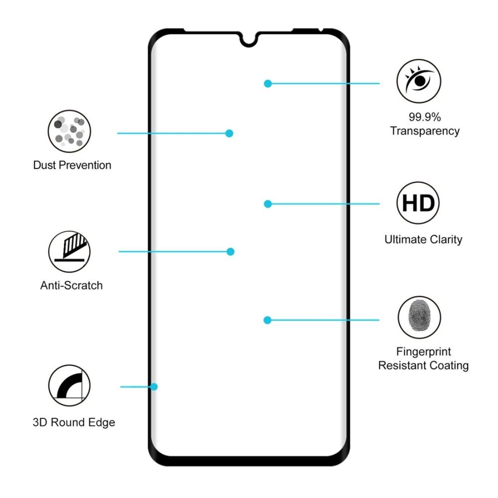 Skärmskydd med Svart ram för Huawei P30 Pro av härdat glas