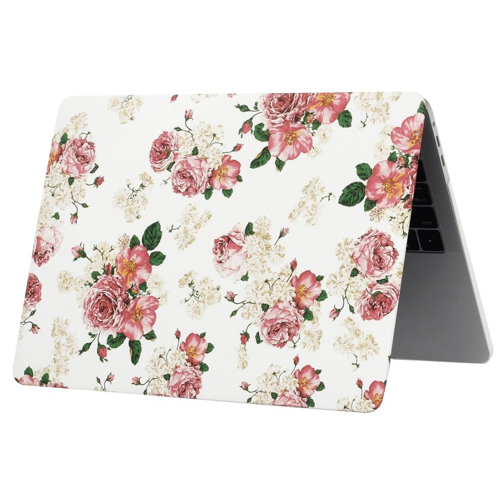 Skal för New Macbook Pro 13.3-tum - Vit med rosa blommor (A1706 & A1708)