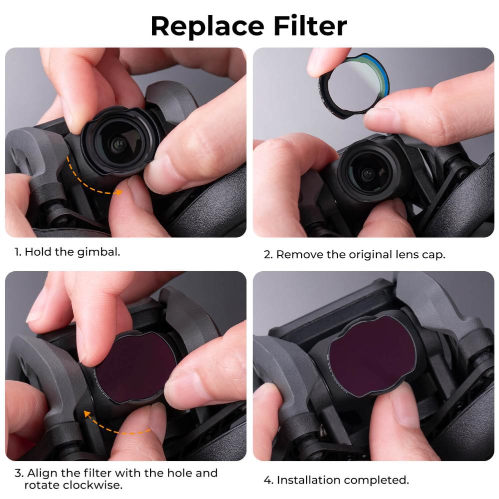 K&F Concept Filterpaket 3st CPL+ND8+ND16 för DJI Avata