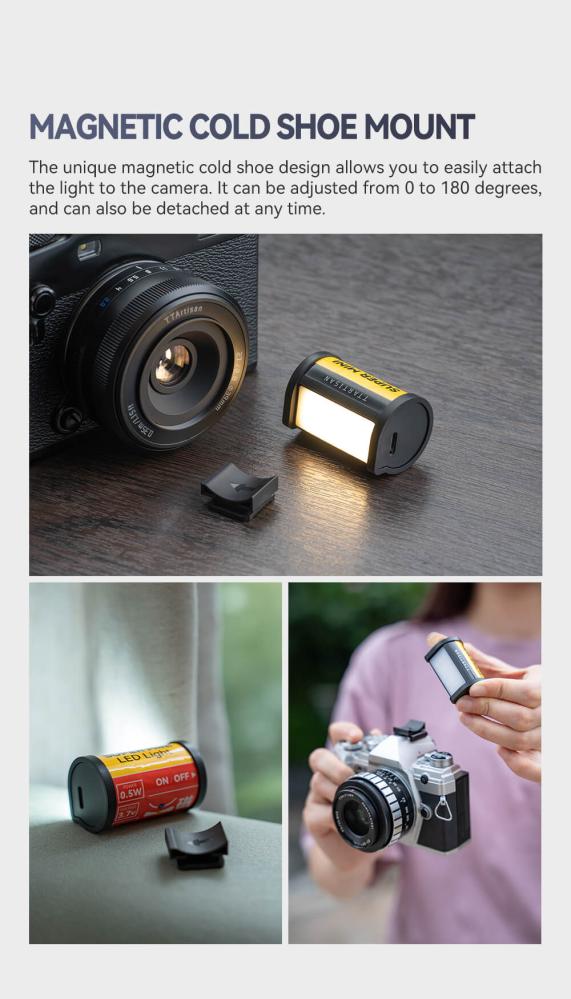  TTArtisan Mini Magnetisk LED-belysning – Retroinspirerad i form som en Filmrulle från Kamda – snabb leverans och trygg e-handel